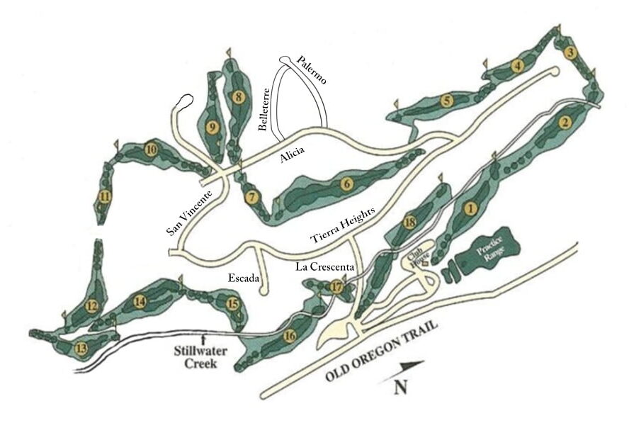 tierra oaks golf club - course and streets layout