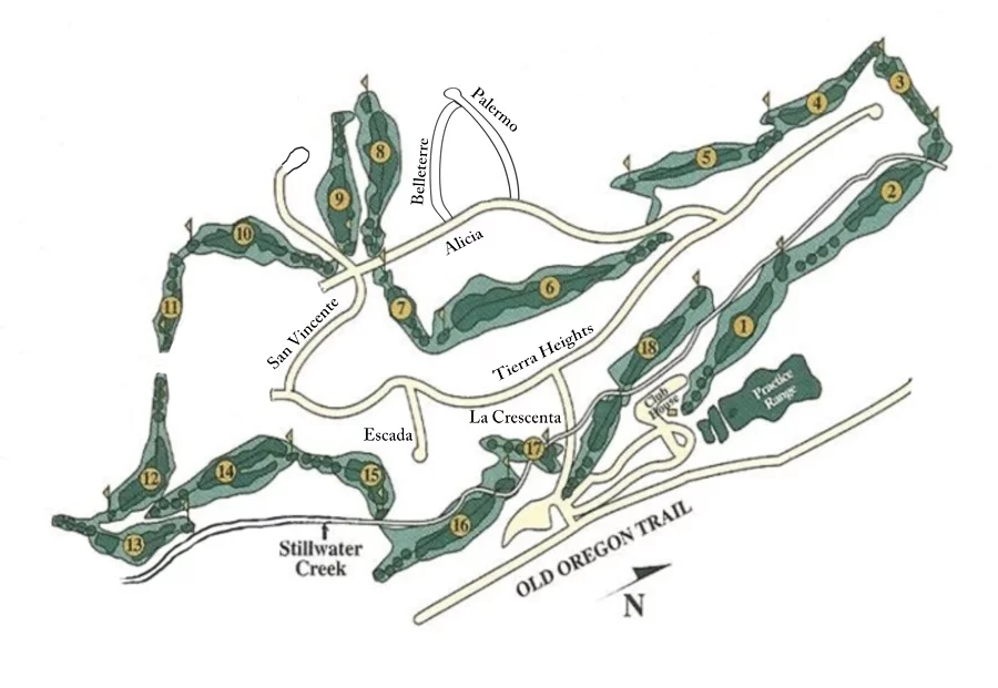 tierra oaks golf club - course and streets layout